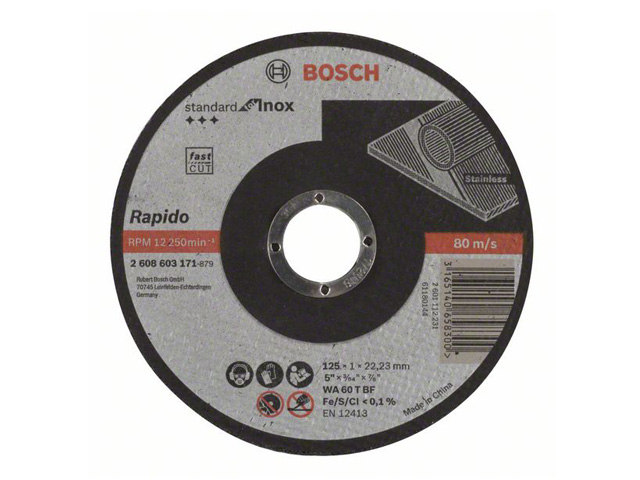 Круг отрезной 125х1.0×22.2 мм для нерж. стали Standart BOSCH