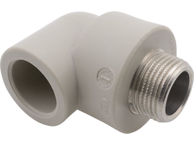 Колено ПП комб. нар. 32×1″ сер. FV Plast