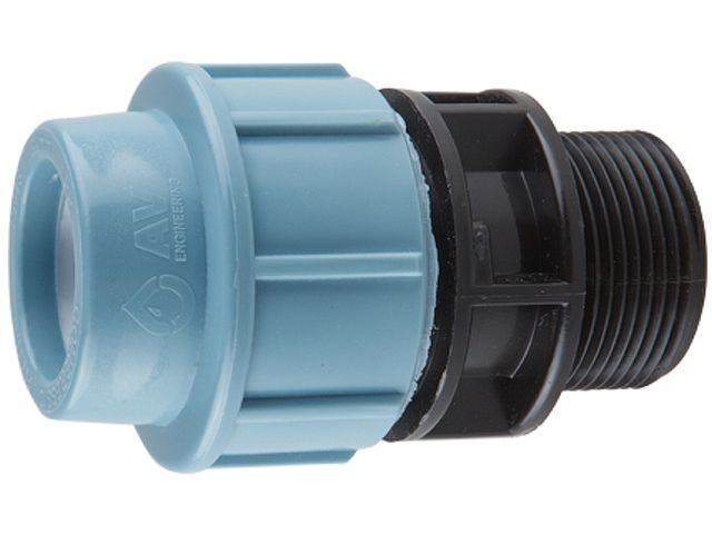 Ниппель ПЭ 40 х 1″ нар., AV Engineering
