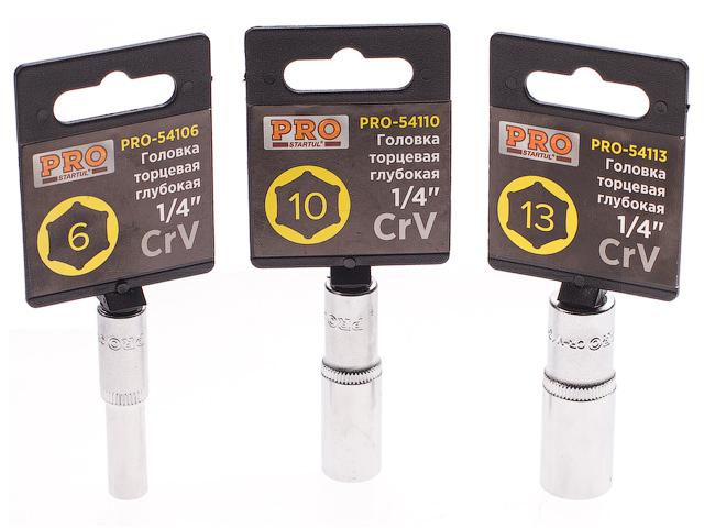 Головка 1/4″ 6мм 6гр. глубокая PRO STARTUL (PRO-54106)
