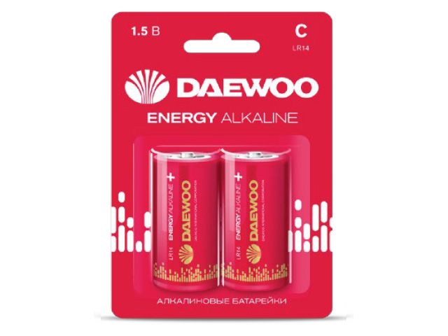 Батарейка C LR14 1,5V alkaline BL-2шт DAEWOO ENERGY