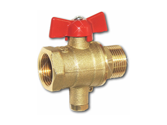 Кран шаровый 1/2″ вн.-нар. для термодатчика , PN1,6 МПа, 11Б27п13, Цветлит