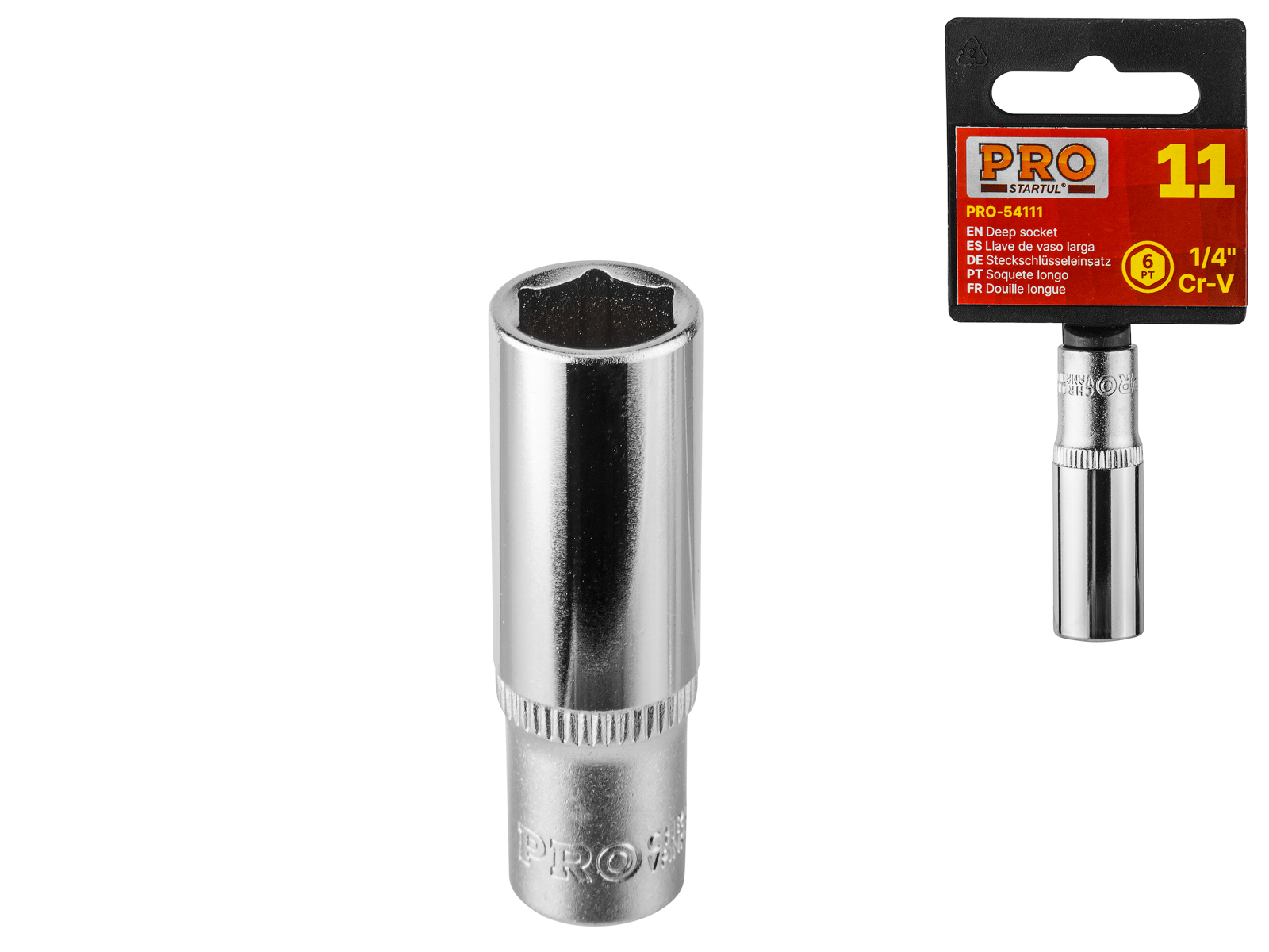 Головка 1/4″ 8мм 6гр. глубокая PRO STARTUL (PRO-54108)