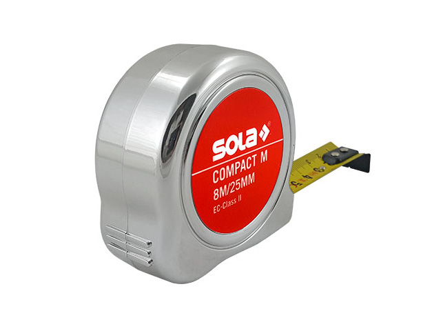 Рулетка  8м/25мм «Compact M» COM 8m (SOLA) Магнитный наконечник