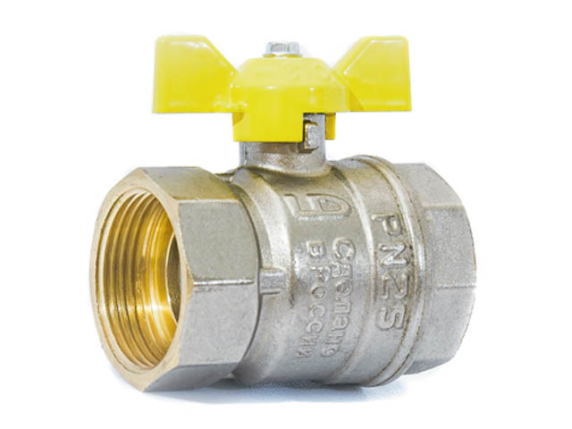 Кран шаровый 1/2″ вн.-вн. бабочка (ГАЗ) PN40, LD