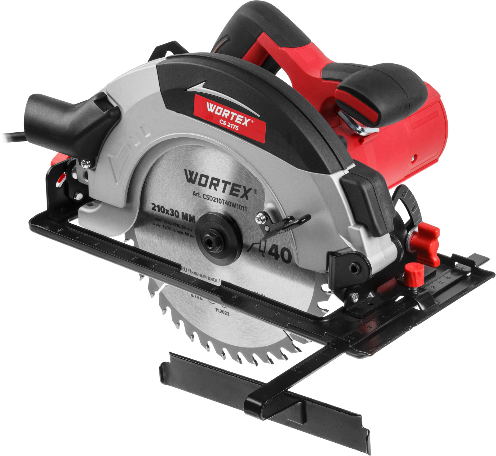 Циркулярная пила WORTEX CS 2175 в кор. 1900 Вт, 210 мм, до 75 мм