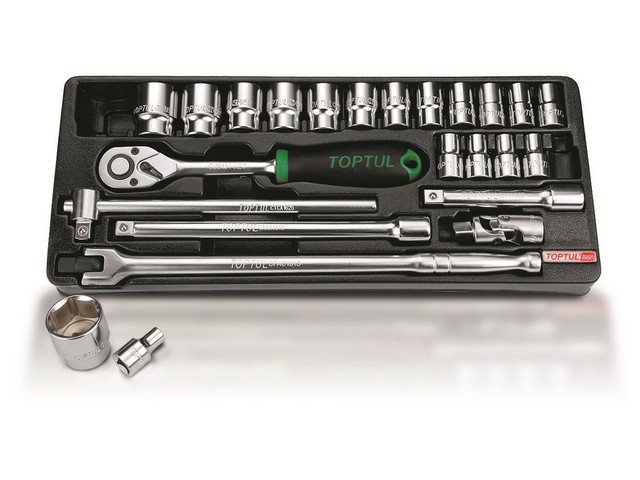 Набор-сет головок 1/2″ 8-32мм 24предм. 6гр. 434х176мм TOPTUL