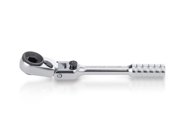 Трещотка 1/4″ мини, 60зуб. 110мм, с шарниром  TOPTUL