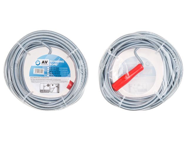 Трос сантехнический пружинный ф 9 мм длина 10 м AV Engineering