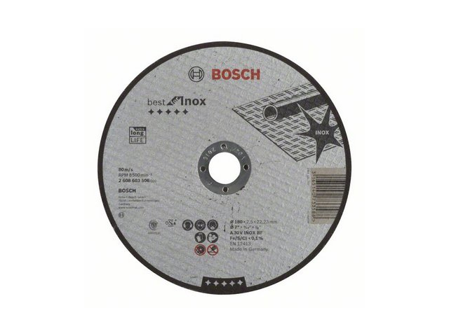 Круг отрезной 180х2.5×22.2 мм для нерж. стали Best BOSCH