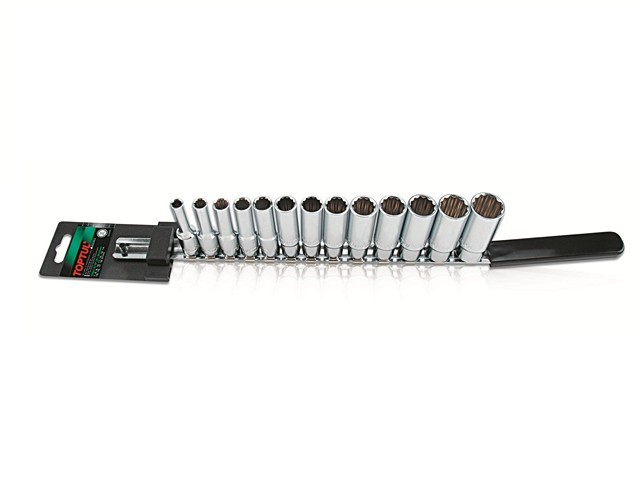 Набор головок 3/8″ 7-21мм 12гр. 13шт глубок. TOPTUL