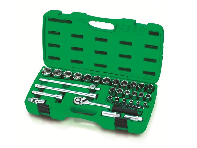 Набор головок 1/2″ 8-32мм 31предм. 6гр. TOPTUL