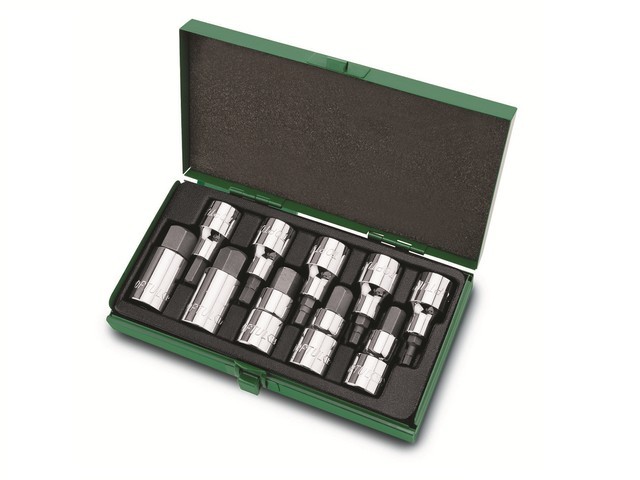 Набор бит шестигр. под головку 1/2″ 10пр. 4-19мм TOPTUL