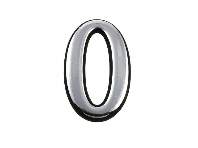 Цифра дверная АЛЛЮР БОЛЬШАЯ пластик «0» хром