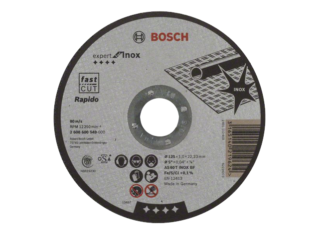 Круг отрезной 125х1.0×22.2 мм для нерж. стали Expert BOSCH