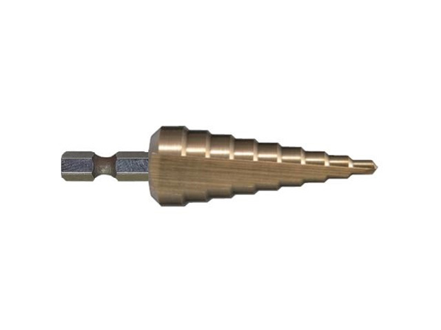 Сверло ступенчатое HSS-TiN с прямым желобком, 4-20, 1/4″