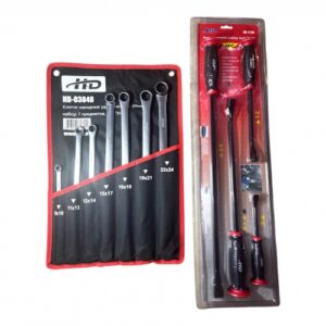 Ключи накидные 8-24мм EXTRA LONG, набор 7 предметов + Ломы с ручкой (набор 4шт) "H-D"