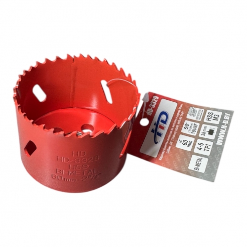 Коронка биметаллическая по металлу и дереву 60мм., L38мм., 5/8"-18UNF, HSS M3 "H-D"