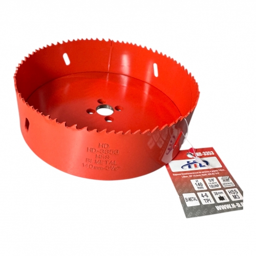Коронка биметаллическая по металлу и дереву 140мм., L38мм., 5/8"-18UNF, HSS M3 "H-D"