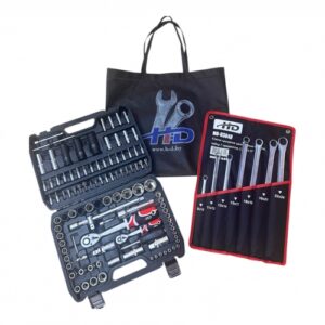 Набор инструментов 1/2", 1/4" (108пр.) с уд. гол. + Ключи накидные 8-24мм EXTRA LONG, набор 7 пр