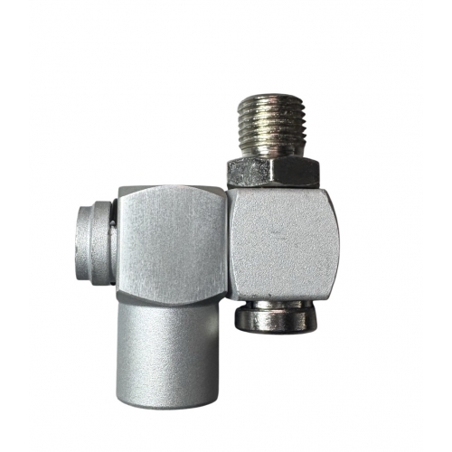 Штуцер пневматический шарнирный двойной с резьбой M1/4" x F1/4" "H-D"