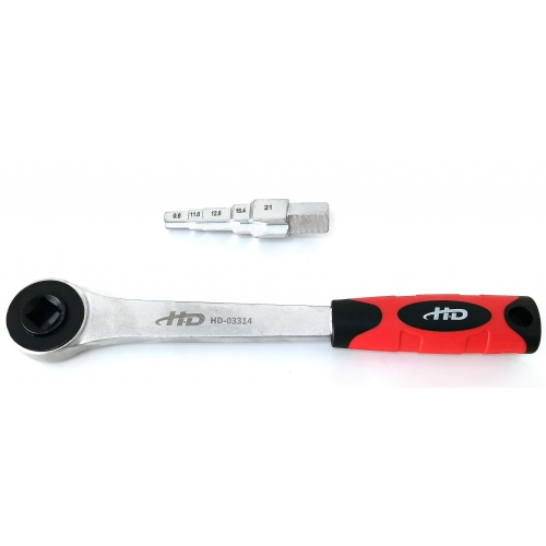 Ключ трещоточный внутренний 1/2" 30T + Ключ ступенчатый 3/8", 29/68", 1/2", 21/32", 27/32" "H-D"