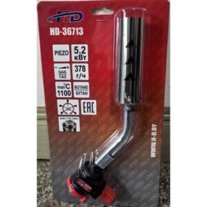 Горелка газовая с пьезоподжигом на цанговый баллон 1100С, 5.2 кВт, 378 г/ч, вращение на 360° "H-D"